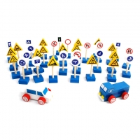 우든트래픽세트35피스/교통표지판