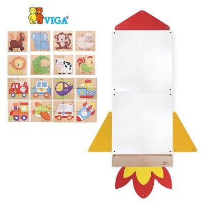 [VIGA] 1-로켓 자석 보드판 벽걸이 (자석놀이 2종)